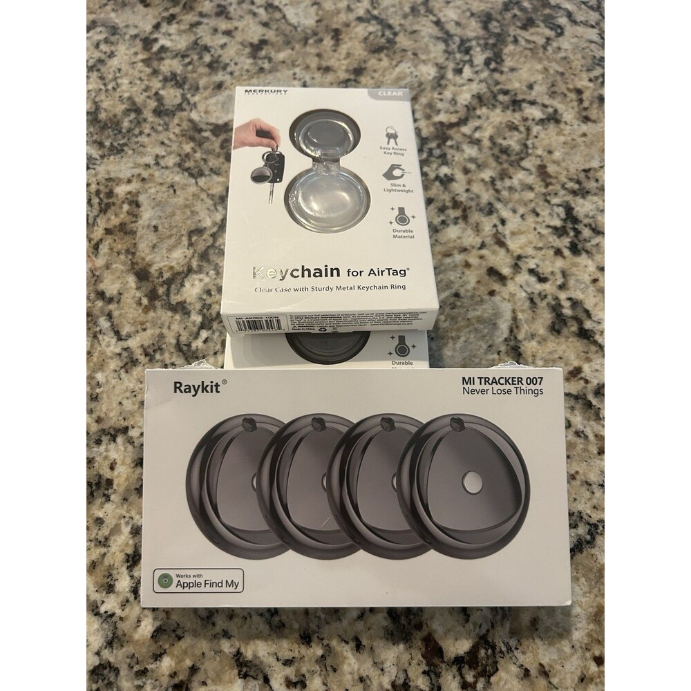 Tracker Tags-4 Pack Work with Apple Find My (iOS Only) Plus 4 Keychains - Picture 6 of 11